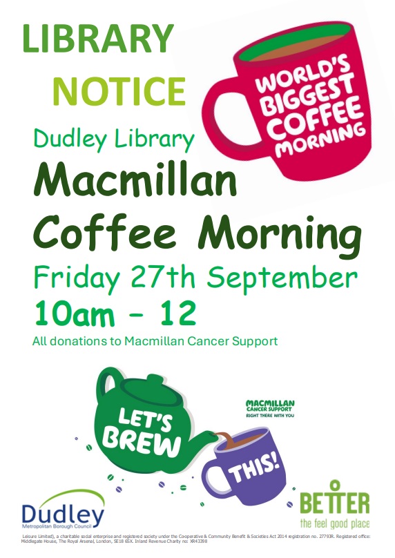 Dudley Library - Macmillan Coffee Morning